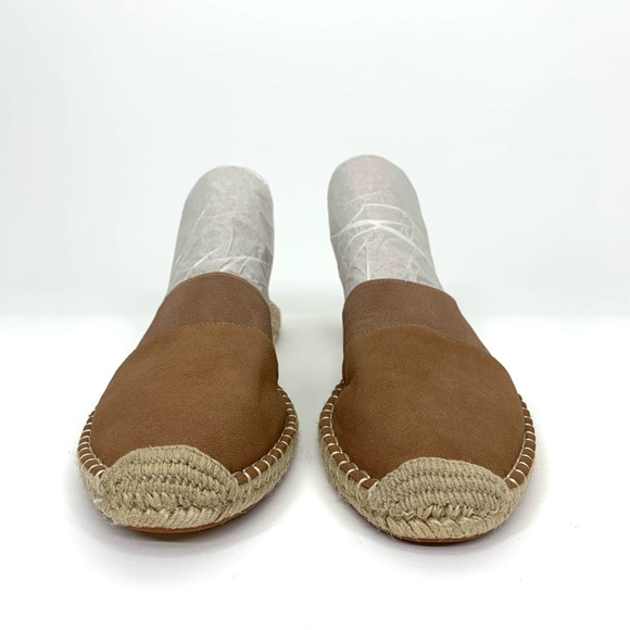 Adrienne Vittadini Arnie Tan Espadrille Flat Mule Sandal Faux Leather Size 9 - Picture 2 of 15